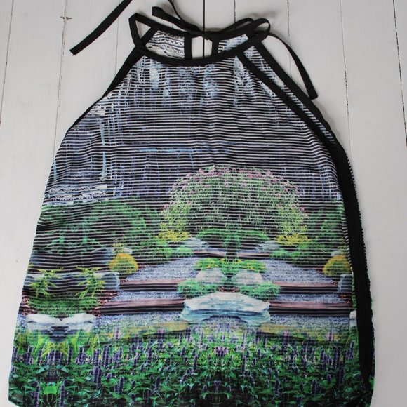 Retro Nature Graphic Tank Top With Tie Back - Picture 2 of 5